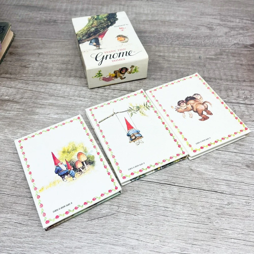 Teeny Tiny Gnome Tomes 1981 Mini Book Set Rien Poortvliet Harry N Abrams 3 Vol